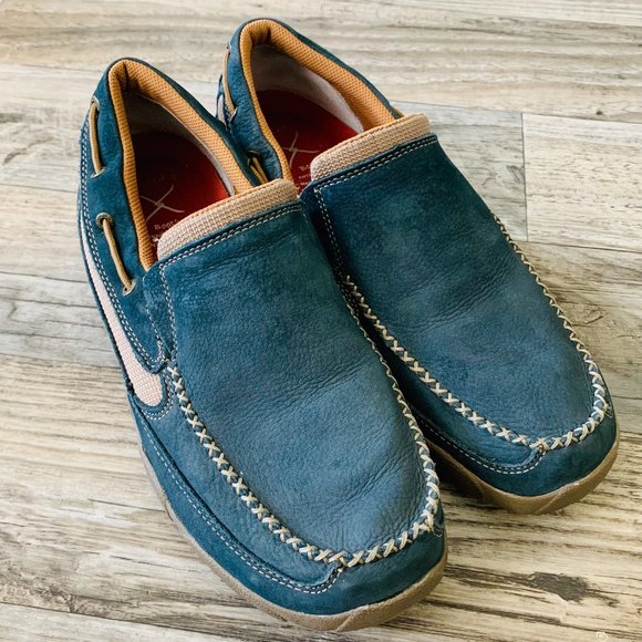 Twisted X Other - Twisted X Blue Leather Slip On Driving Moc